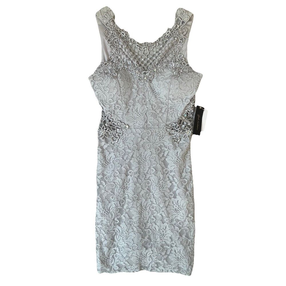 Jodi Kristopher Dress Womens Size 5‎ Silver Sequins Fairycore Holiday Party Glam